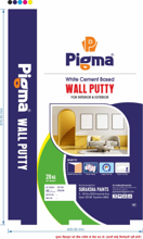 Pigma Wall Putty (White Cement Based) — Smooth & Glossy finish